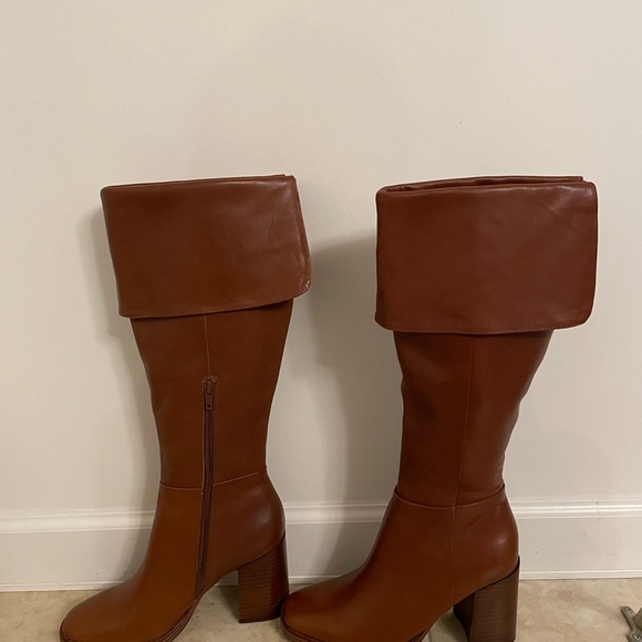 Steve Madden Sierra Tan Leather Heeled Boots Size 6.5 M - Picture 6 of 13
